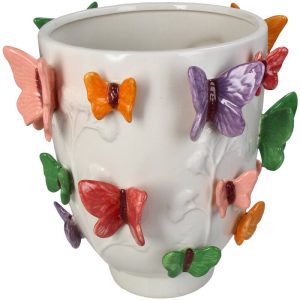 Stoneware Butterfly Vase