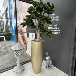 Bonsai Artificial Plant in Gold Pot